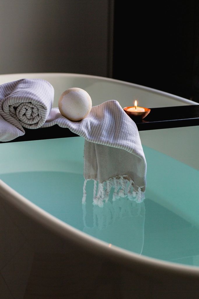 A spa treatment room prepared for a guest